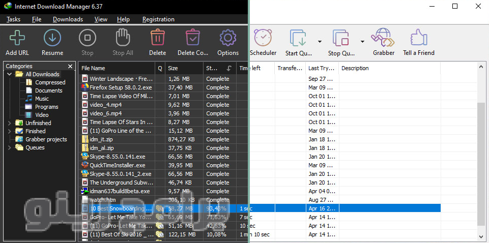 مميزات برنامج Internet Download Manager